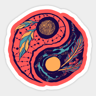 Retro Triad Yin Yang Sticker